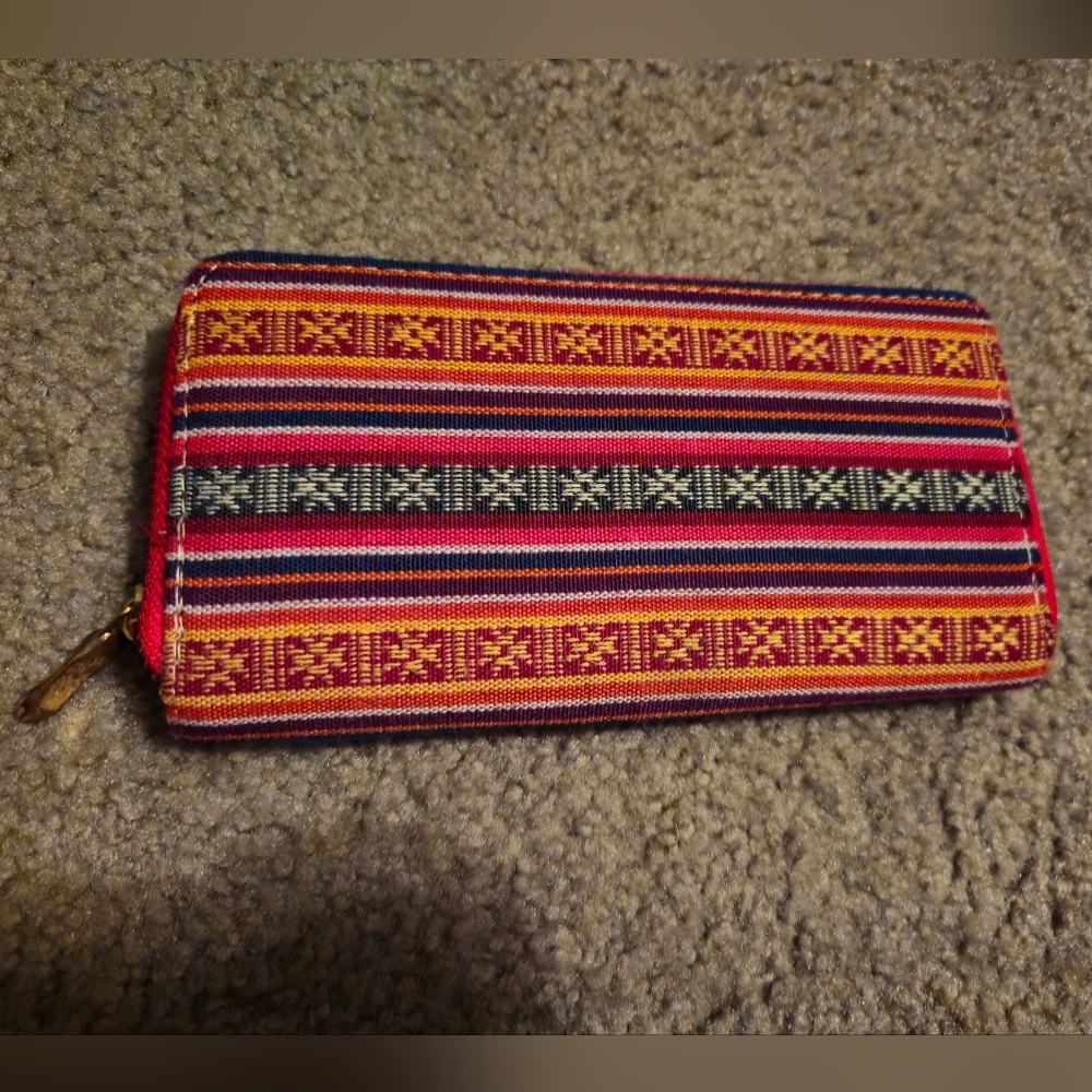 Colorful Striped Orange & Red Bohemian Women's Wallet | Cute, Gifts, Casual